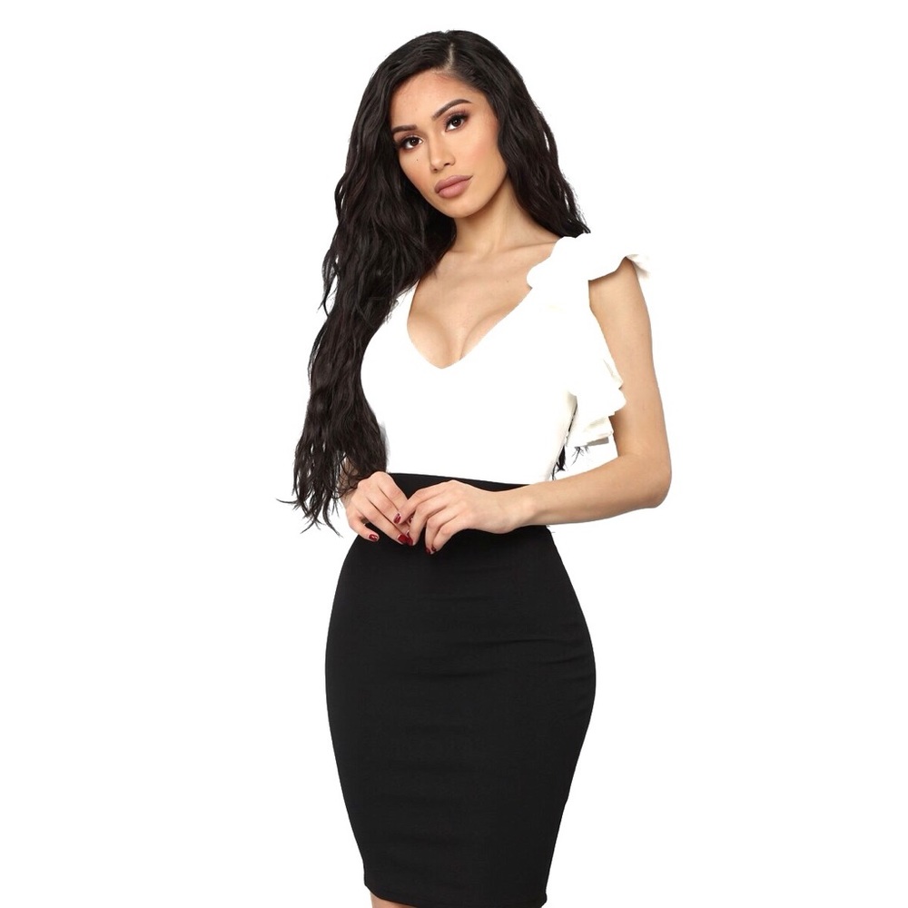 Fashion Nova Achieving My Goals Ruffle Dress Small - Picture 2 of 6